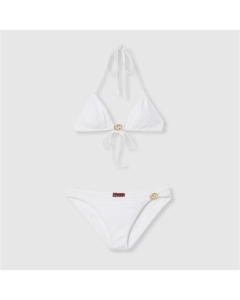 white gucci bikini|Gucci print stretch jersey bikini in white .